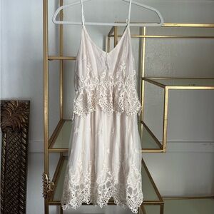 Cream/ Tan/ Off white ASTR Lace detail dress